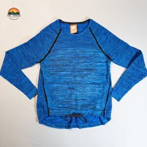 Nike Sweater Blue Crew Neck Knit Pullover Mesh Long Sleeve Gorpcore Women's XS